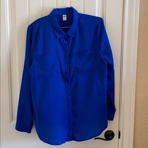 Long Sleeve Blue Blouse